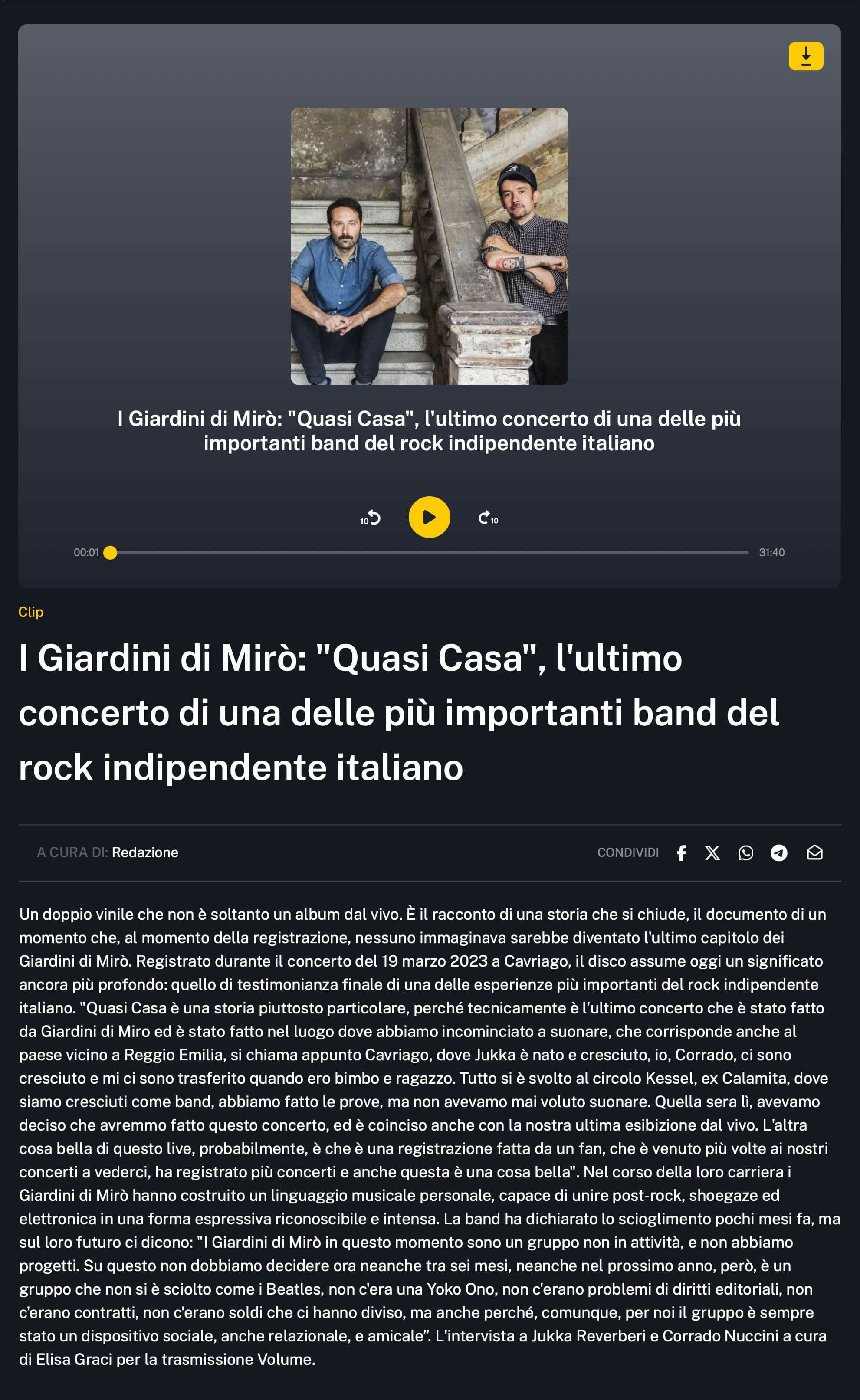Radio Popolare / Volume clipping